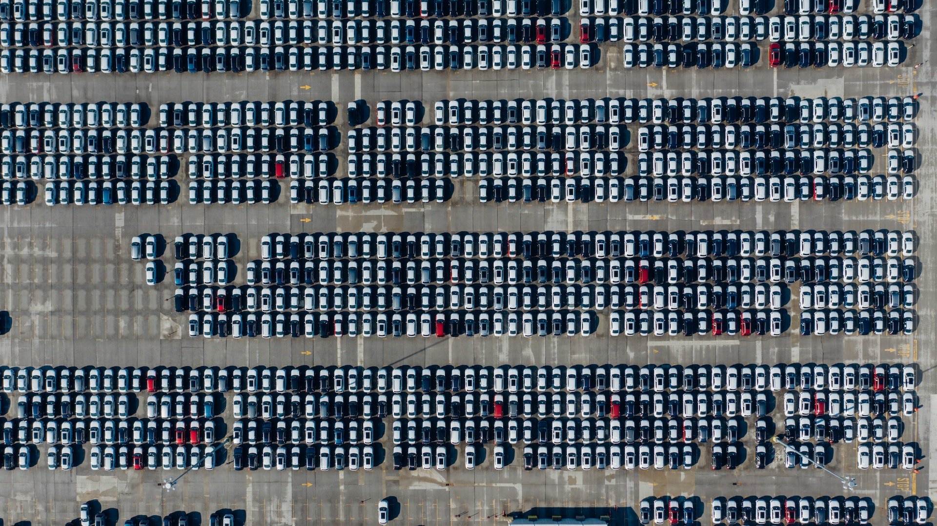 vehicles in a lot 